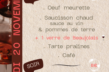 Menu « Beaujolais Nouveau » au Templier_Marlhes